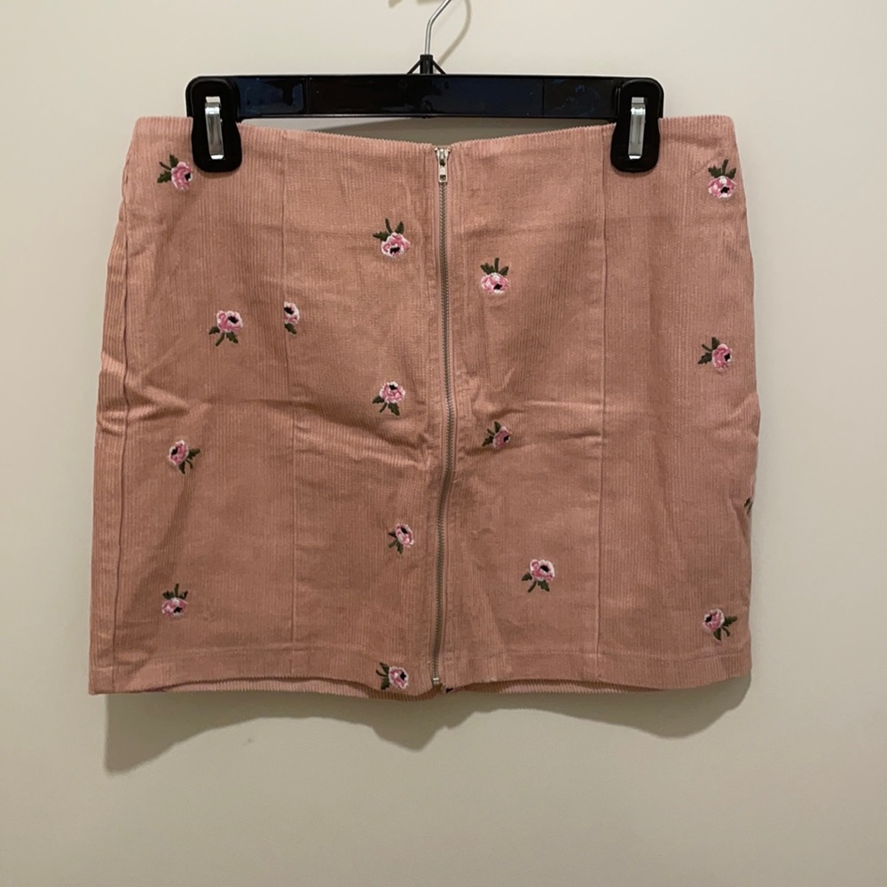 Pink corduroy skirt